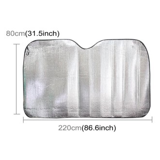 Silver Aluminum Foil Sun Shade Car Windshield Visor Cover Block Front Window Sunshade UV Protect, Size: 220 x 80cm