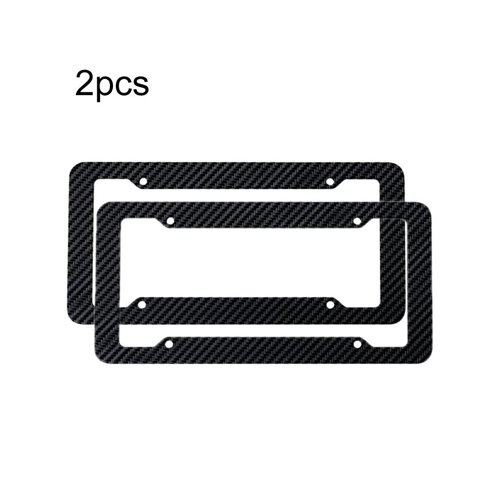 2pcs Carbon Fiber License Plate Frame Car Modification Supplies