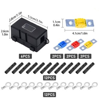 6 in 1 ANS Car Fuse Holder Fuse Box, Current:40A & 50A & 60A