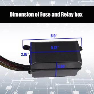 24V 5 Pin Car 6 Slots Waterproof Relay Fuse Box with Cable