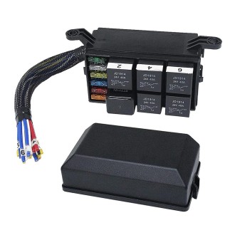 24V 5 Pin Car 6 Slots Waterproof Relay Fuse Box with Cable