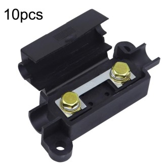 10pcs Small Fork Bolt Fuse Block Car Air Conditioning All The Way Fuse Box Fuse Holder(Black)