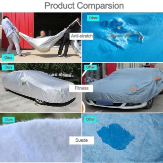 Aluminum Film PEVA Cotton Wool Anti-Dust Waterproof Sunproof Anti-frozen Anti-scratch Heat Dissipation SUV Car Cover with Warnin