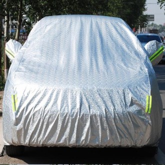 Aluminum Film PEVA Cotton Wool Anti-Dust Waterproof Sunproof Anti-frozen Anti-scratch Heat Dissipation SUV Car Cover with Warnin