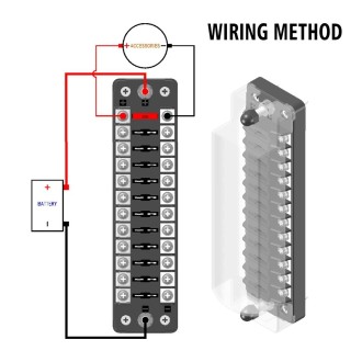 CS-978A2 FB1902 1 In 12 Out Independent Positive Negative Fuse Box without Fuse Piece for Auto Car Truck Boat