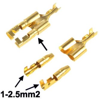 100pcs DIY Crimp Terminal Female to 2 x Male Spade Connector, Cable size: 1-2.5mm2 (100pcs in one packaging, the price is for 10