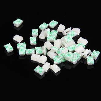 100 PCS Adhesive Backed Cable Clip  Set(White)