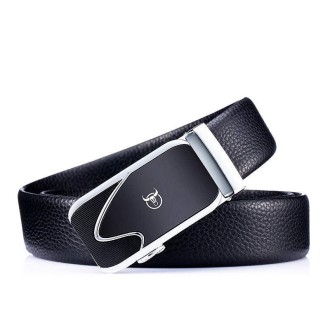 BULL CAPTAIN 02 Automatic Buckle Thickened Soft Cowhide Belt Business Men Belt, Length: 115cm