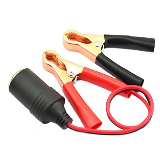 12-24V Car Cigarette Lighter Battery Clip Adapter Cable(Red + Black)