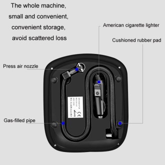 12V Metal Cylinder Smart Digital Display Portable Mini Tire Pump, Specification: No. 30 Manual Shutdown