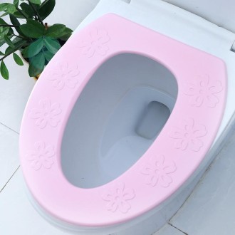 High Foam EVA Waterproof Thickened O-Type Toilet Cushion, Size: 40x34.5cm(Flower Pink)