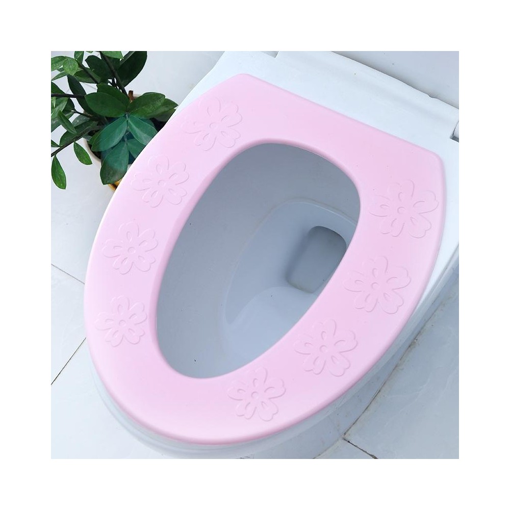 High Foam EVA Waterproof Thickened O-Type Toilet Cushion, Size: 40x34.5cm(Flower Pink)