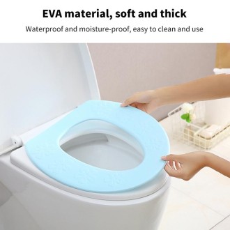 High Foam EVA Waterproof Thickened O-Type Toilet Cushion, Size: 40x34.5cm(Flower Pink)