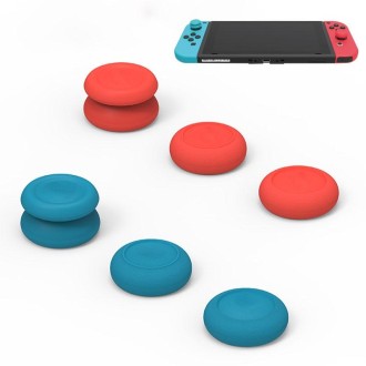 Left + Right Gamepad Rocker Cap Button Cover for Switch(Blue + Magenta)