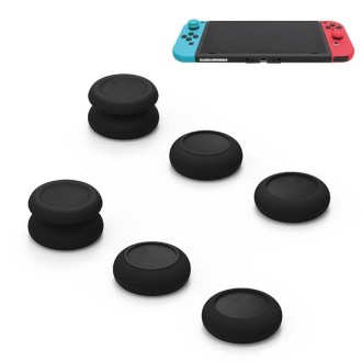 Left + Right Gamepad Rocker Cap Button Cover for Switch(Black)