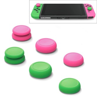 Skull&Co Left + Right Gamepad Rocker Cap Button Cover Thumb Grip Set for Switch / Switch Lite / JOYCON(Pink Green)