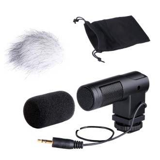 BOYA BY-V01 Stereo X/Y Condenser Microphone with Integrated Shock Mount Cold-shoe Mount & Windshield for Smartphones, DSLR Camer