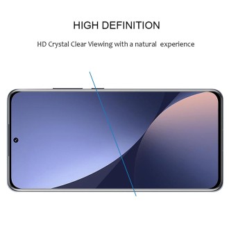 Edge Glue 9H HD 3D Curved Edge Tempered Glass Film For Xiaomi 12X / 12 / 12S(Black)