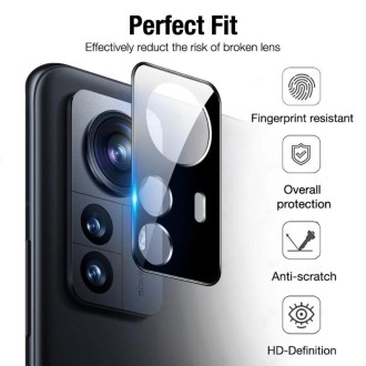 For Xiaomi 12 2pcs 3D Edge Glue Tempered Glass Full Film with 2pcs Lens Film Set