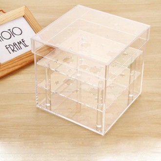 Square Transparent Acrylic Gift Box Flower Box, Specification: 4 Holes 