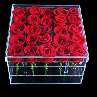 Square Transparent Acrylic Gift Box Flower Box, Specification: 36 Holes