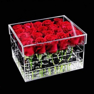 Square Transparent Acrylic Gift Box Flower Box, Specification: 25 Holes 