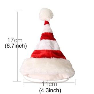 Western Red and White Striped Pet Dog Christmas Hat, Comfortable Children Dressing Up Christmas Hat(Red)