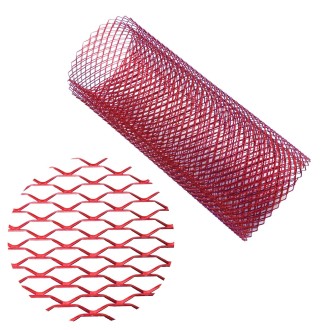 XH-6013 100x33cm Universal Car Grill Mesh Aluminum Alloy Grille Insert Bumper, Type:Large Hole(Red)