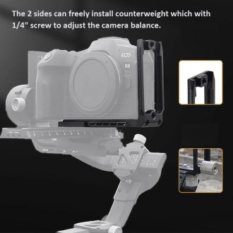 Universal Camera L Shape Bracket Quick Release Plate for Camera RSC2 / RS3 Stabilizers, Spec: L-440 Red