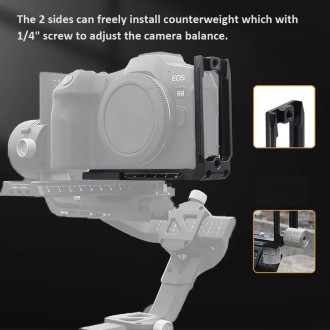 Universal Camera L Shape Bracket Quick Release Plate for Camera RSC2 / RS3 Stabilizers, Spec: L-450 Red