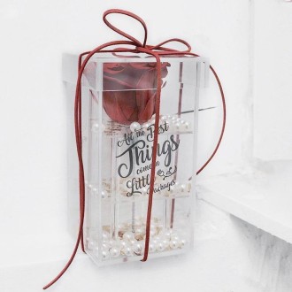 Square Transparent Acrylic Gift Box Flower Box, Specification: 1 Hole