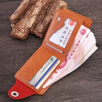 Retro Dollar Pattern Magnetic Buckle Multi-card Slot Wallet(Coffee)