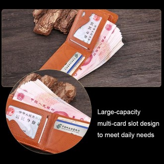 Retro Dollar Pattern Magnetic Buckle Multi-card Slot Wallet(Coffee)