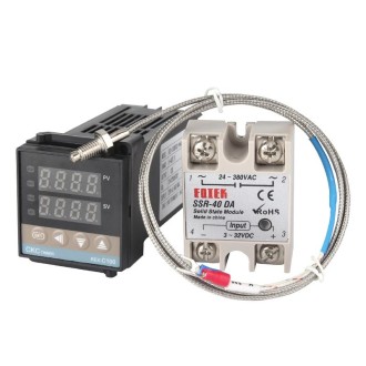 REX-C100 Thermostat + Thermocouple + SSR-100 DA Solid State Module Intelligent Temperature Control Kit