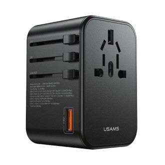 USAMS US-CC199 T62 65W PD Global Travel Fast Charger Power Adapter(Black)