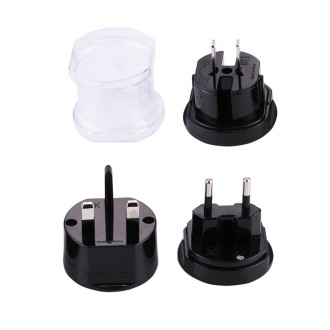 All in 1 EU + AU + UK + US Plug Travel Universal Adaptor(Black)