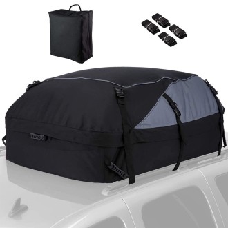 600D Oxford Cloth Car Luggage Bag Outdoor SUV Foldable Roof Bag, Size: M: 130 × 100 × 45cm(Black+Gray)