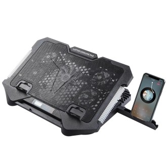 S500 Adjustable Height 5 Quiet Fans RGB Gaming Laptop Cooling Pad with Phone Holder