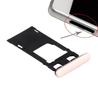 SIM Card Tray + Micro SD / SIM Card Tray + Card Slot Port Dust Plug for Sony Xperia X (Dual SIM Version)(Rose Gold)