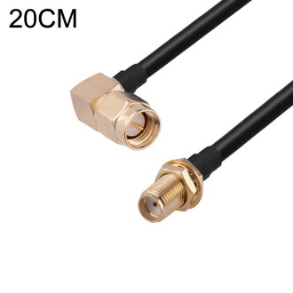 SMA Male Elbow to SMA Female RG174 RF Coaxial Adapter Cable, Length: 20cm