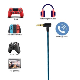 ZS0158 Elbow Plug Gaming Headset Audio Cable for SteelSeries Arctis 3 / 5 / 7 (Blue)