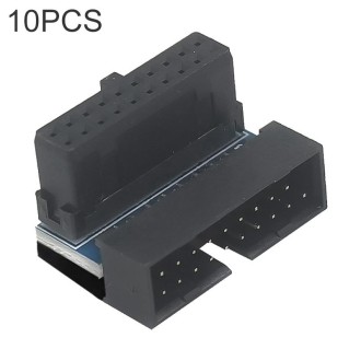 10 PCS 3.0 19P 20P Motherboard Male To Female Extension Adapter, Model: PH19A(Balck)