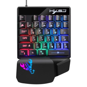 HXSJ V400 35 Keys One-Hand RGB Backlit Wired Gaming Keyboard