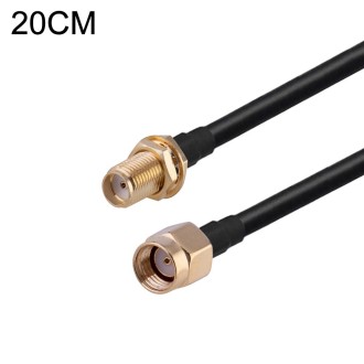 RP-SMA Male to SMA Female RG174 RF Coaxial Adapter Cable, Length: 20cm