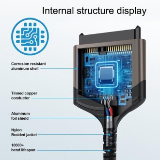 Aluminum Easy Drive Line USB3.0 To SATA Hard Disk Data Cable Supports 2.5 Inch SATA 22P, Length: 20cm