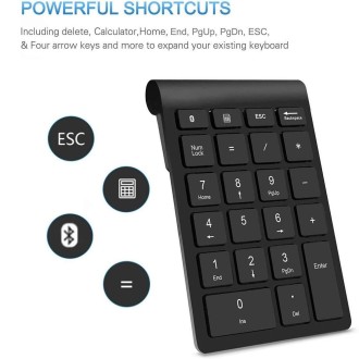 BT304 22 Keys Laptop Mini Wireless Keyboard, Spec: Bluetooth (Black)