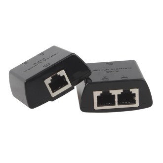 RJ45 to 2 x RJ45 Ethernet Network Coupler Thunder Lightning Protection (Black)