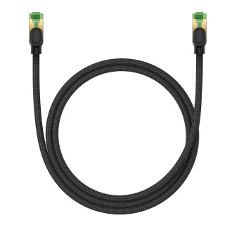 Baseus PCWL-A107 High Speed CAT8 40Gigabit Ethernet Braided Cable, Length:1m(Black)