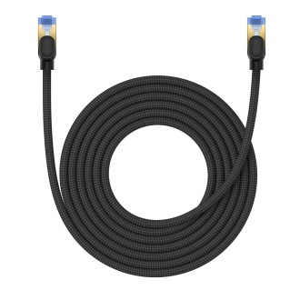 Baseus PCWL-A106 High Speed CAT7 10Gigabit Ethernet Braided Cable, Length:5m(Black)