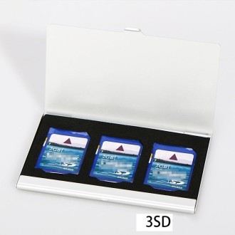 3SD Aluminum Alloy Memory Card Case Card Box Holders(Black)